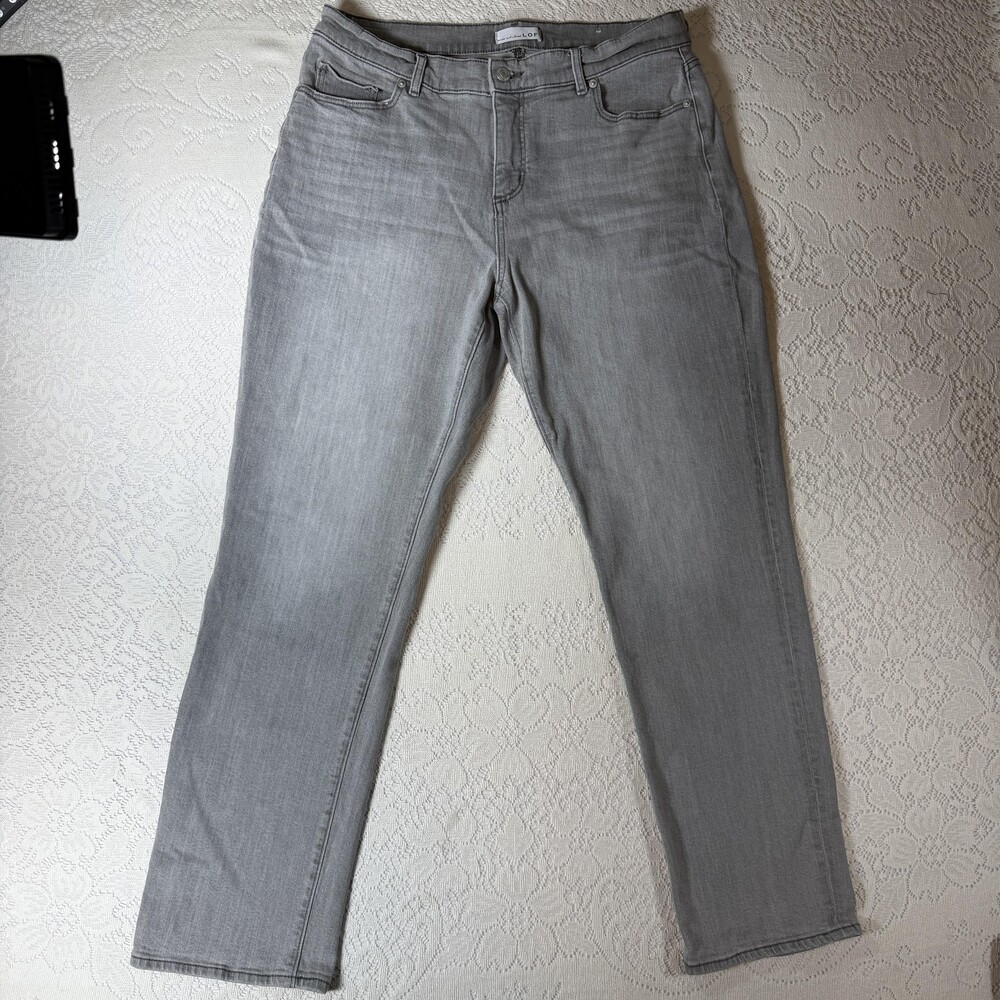 LOFT The Girlfriend Jeans Womens 10 Gray Mid-Rise Relaxed Stretch Denim